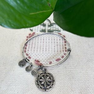 Alex & Ani Women’s Compass Charm Silver Adjustable Bracelet Bangle